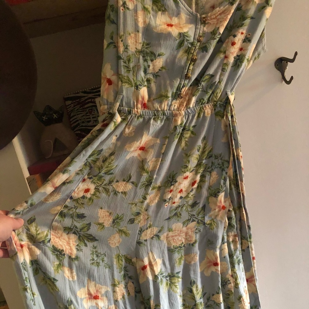 American Eagle Blue Floral Jumpsuit - Picture 2 of 3